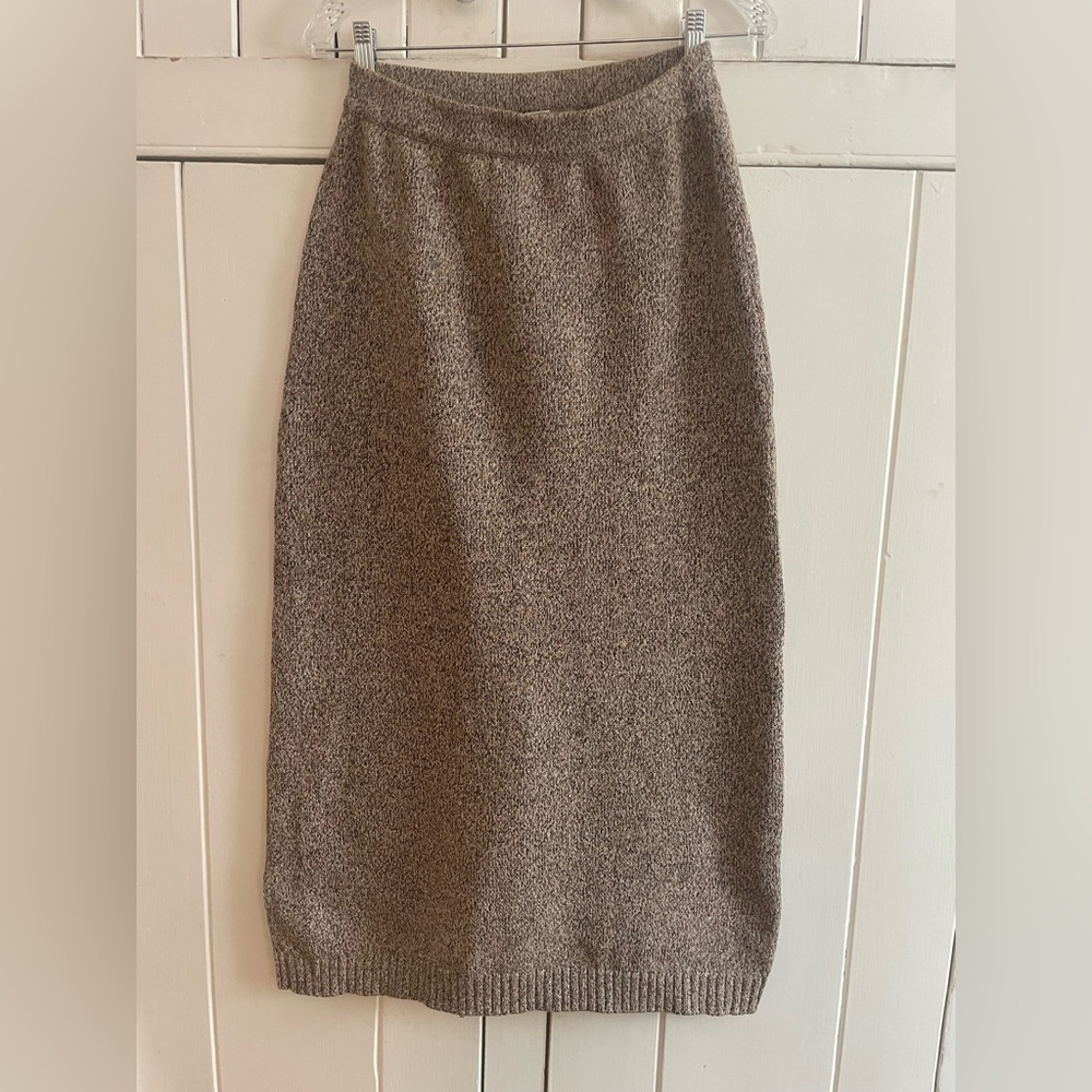 The Territory Ahead Textured Brown Pencil Skirt
